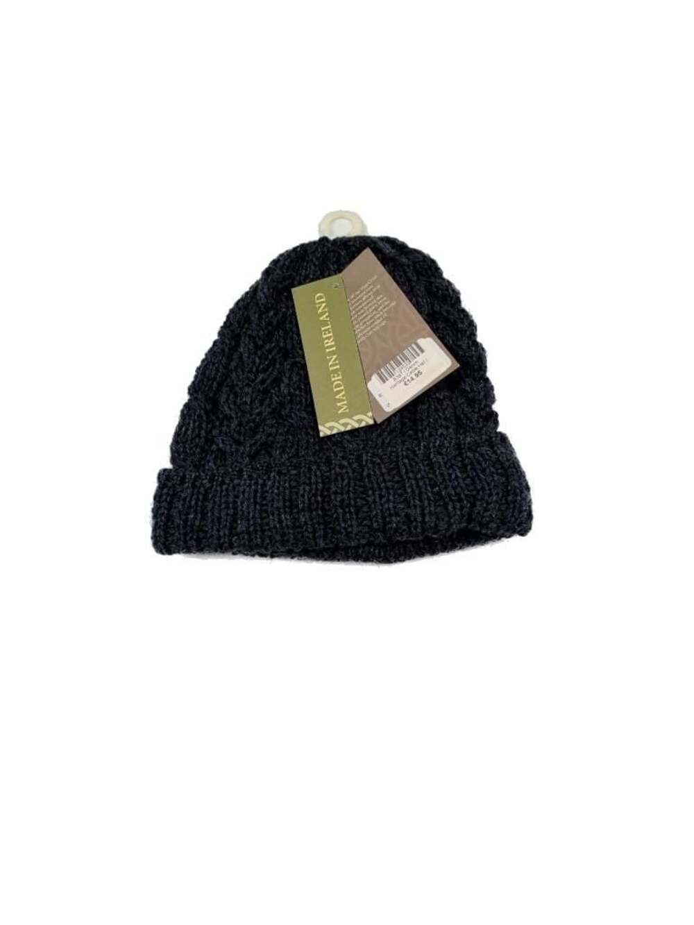 Aran Sweater Market Heritage Cable Knit Wool Beanie in Denim